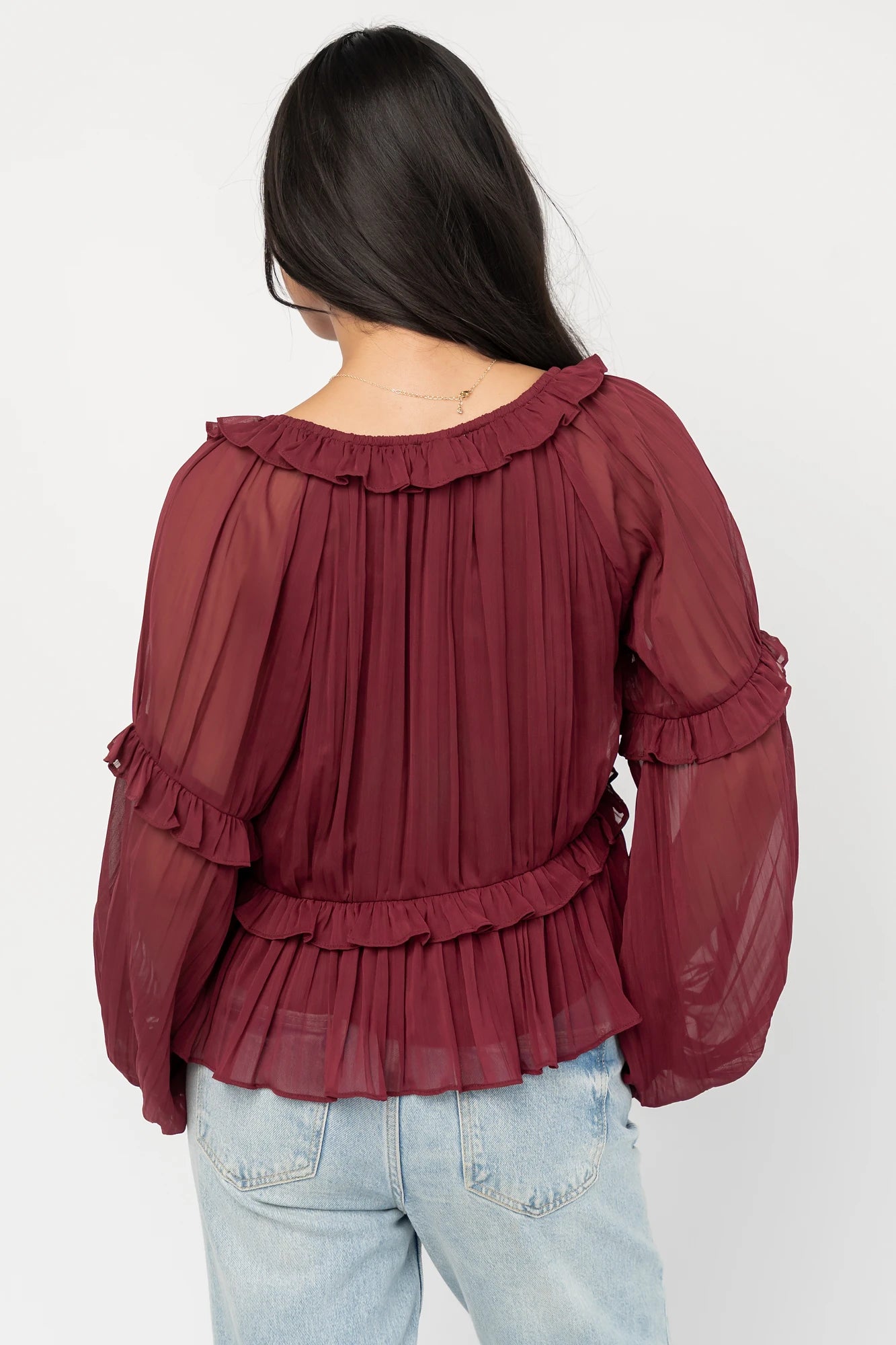 Bellerose Ruffle Top | Burgundy