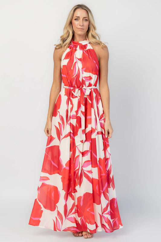 Derya Halter Maxi Dress | Multi Print