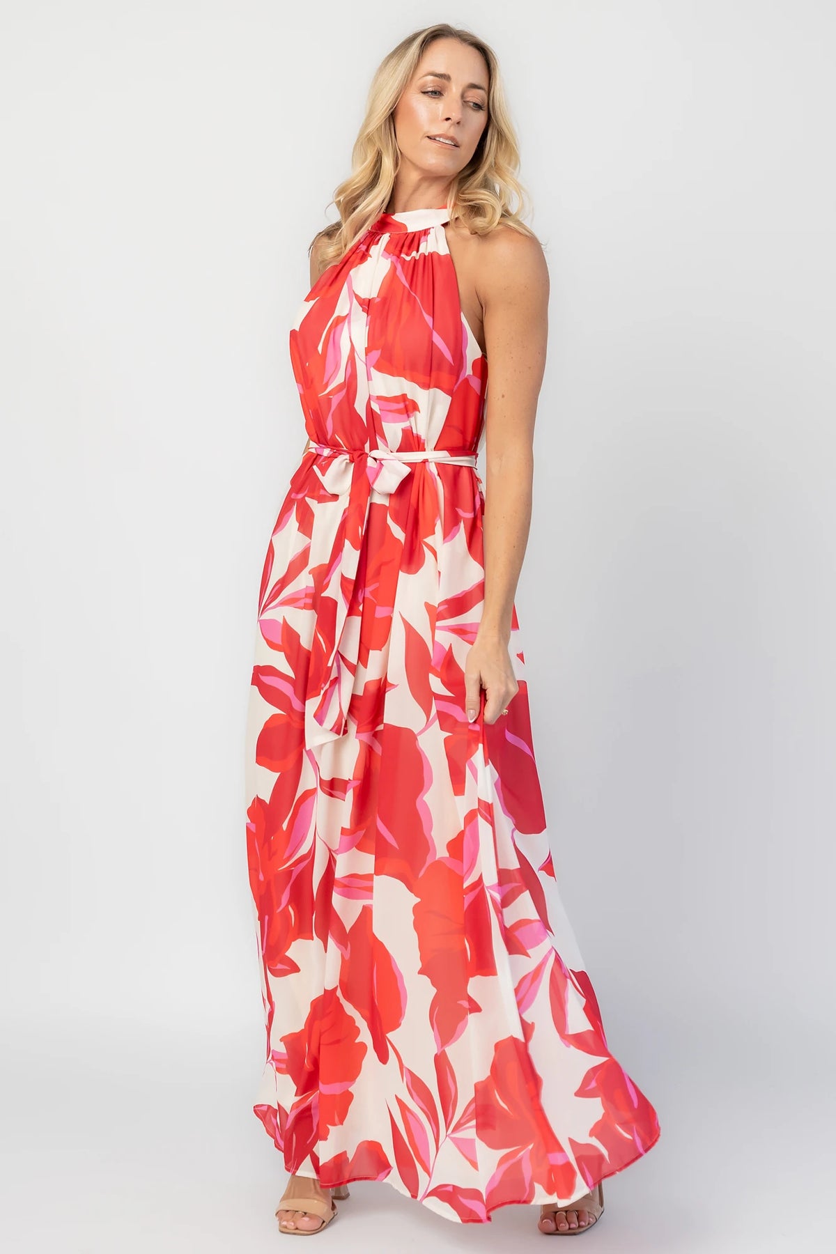 Derya Halter Maxi Dress | Multi Print