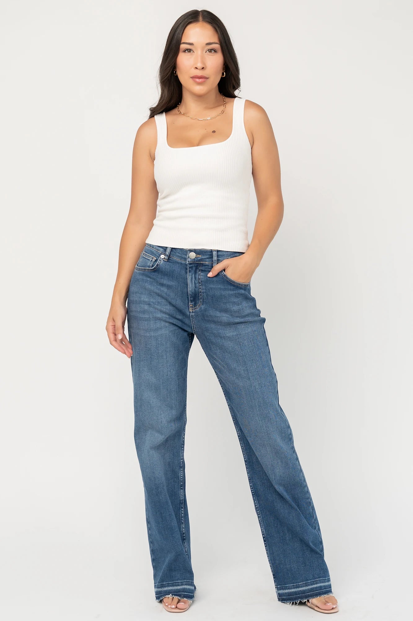 Bria High Rise Wide Leg Jeans | Medium Wash