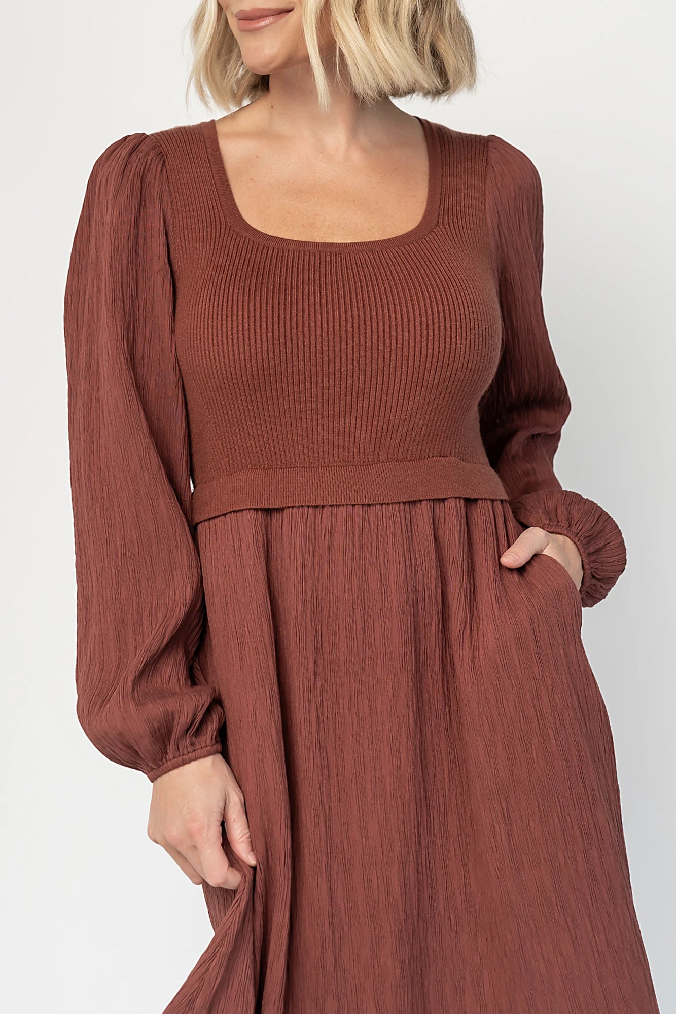 Alva Sweater Dress | Dusty Mahogany