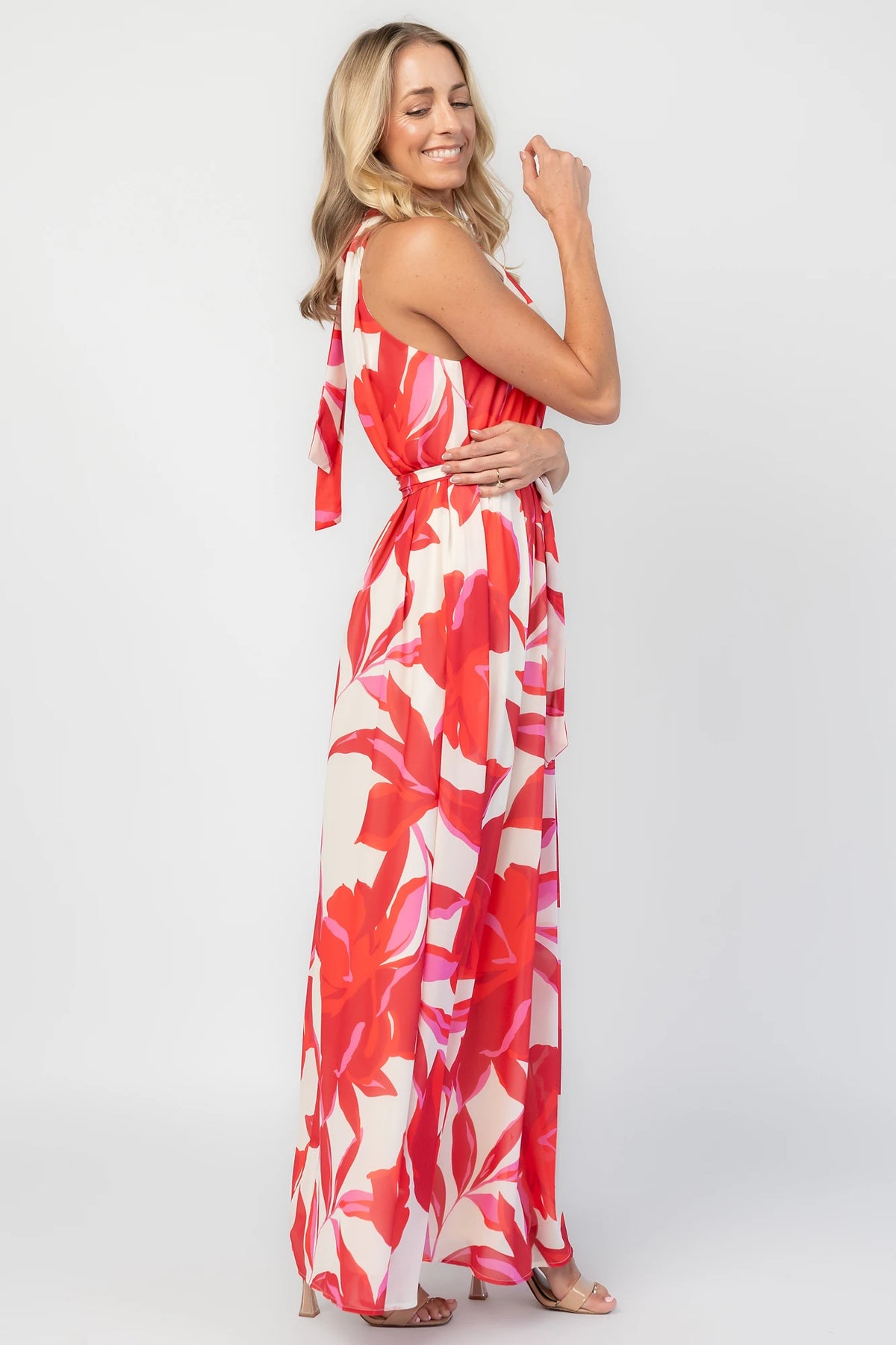 Derya Halter Maxi Dress | Multi Print
