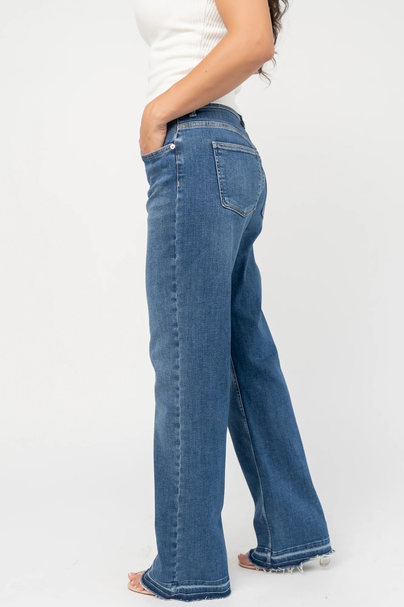 Bria High Rise Wide Leg Jeans | Medium Wash