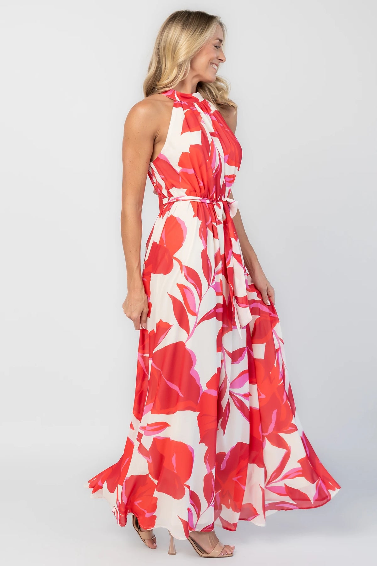 Derya Halter Maxi Dress | Multi Print