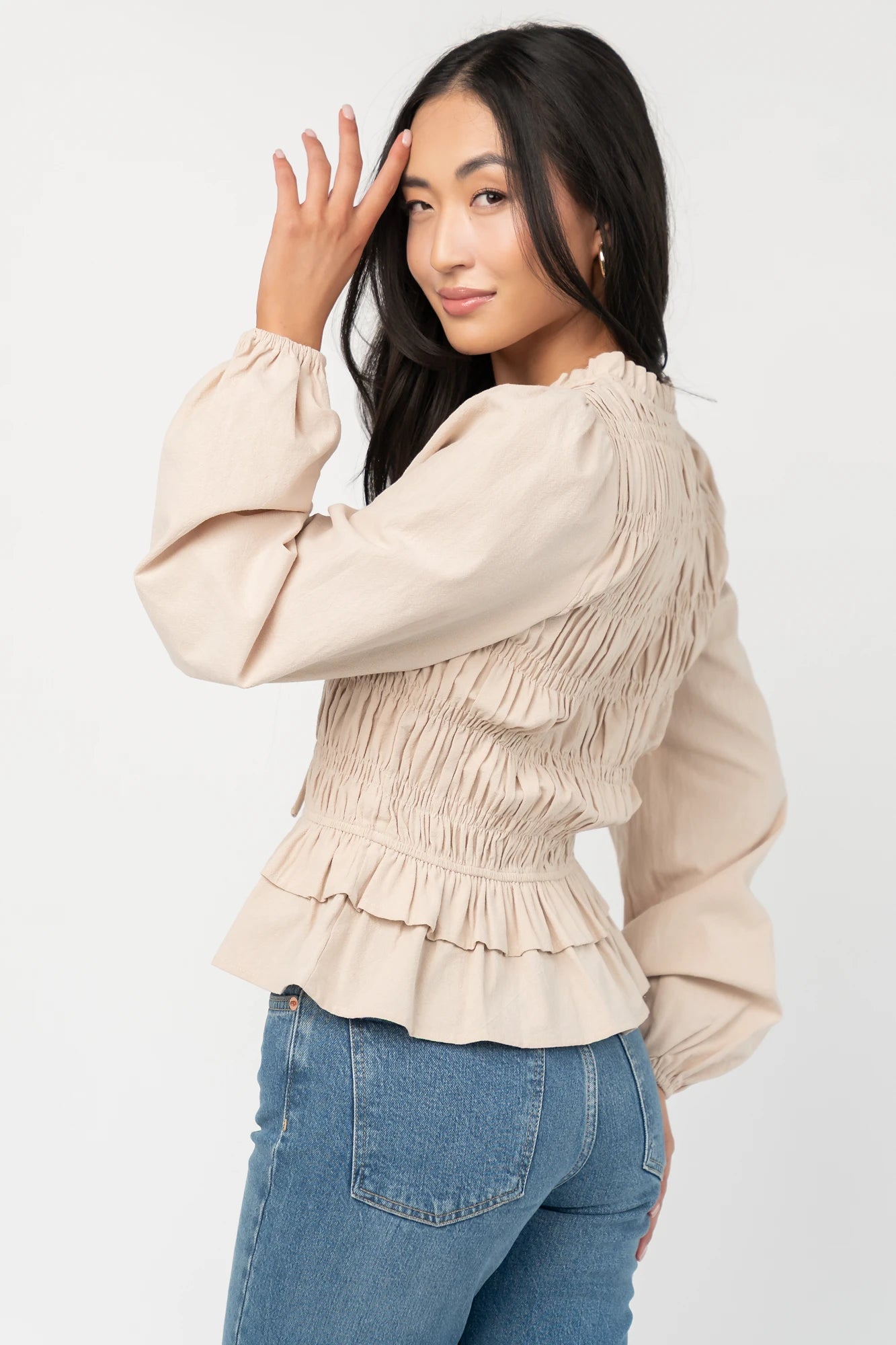 Marnie Smocked Top | Natural
