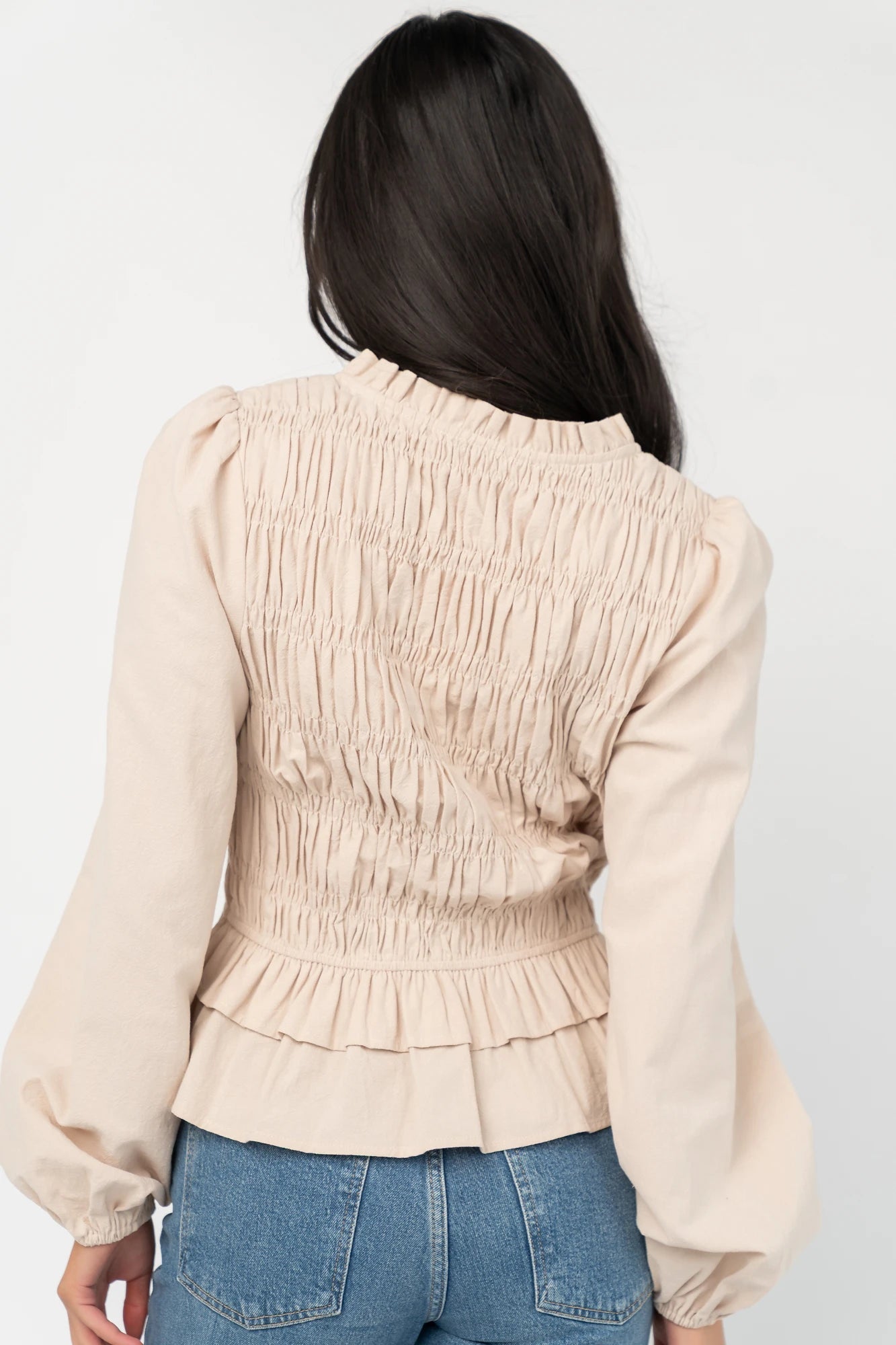 Marnie Smocked Top | Natural