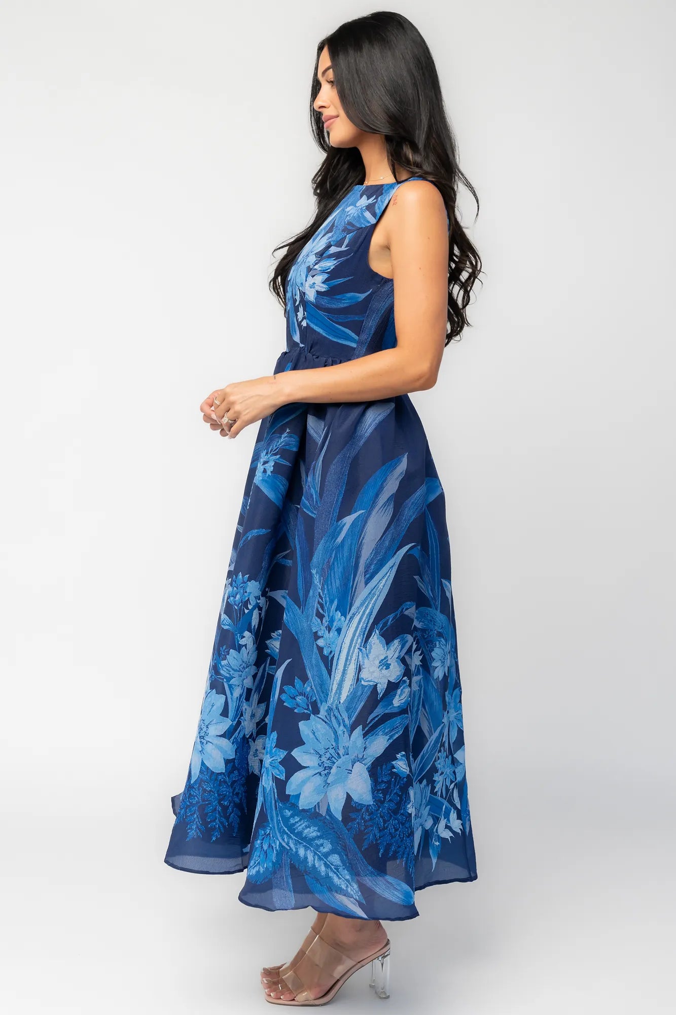 Hudson Midi Dress | Dark Blue Multi