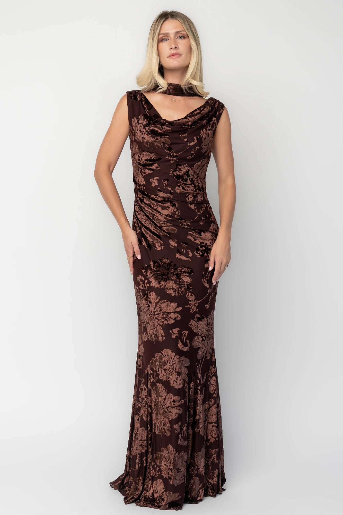 Juilliard Velvet Maxi Dress | Brown