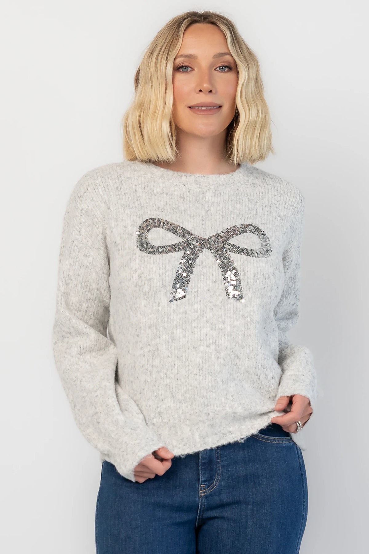 Bow Sweater | Gray