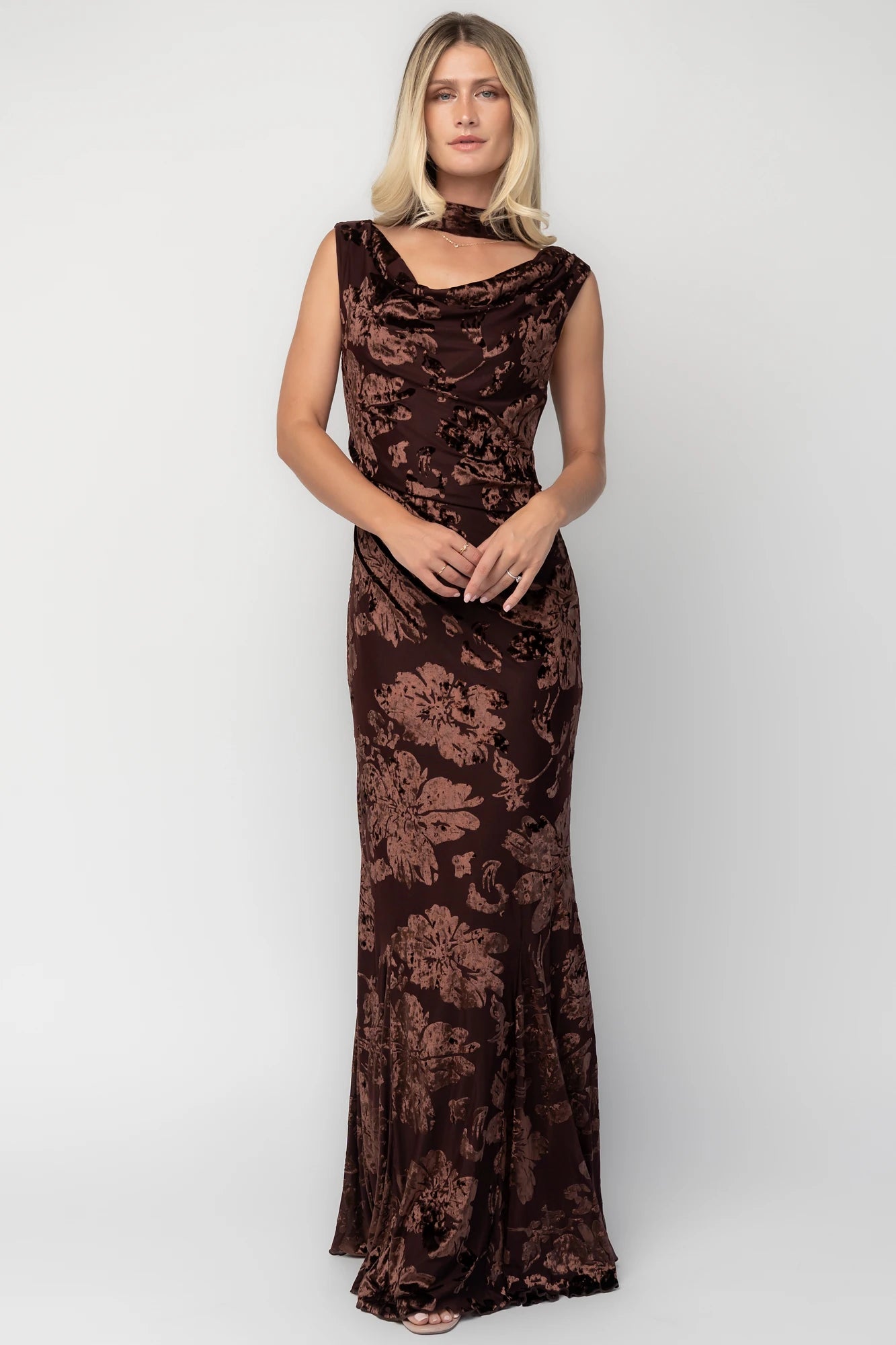 Juilliard Velvet Maxi Dress | Brown