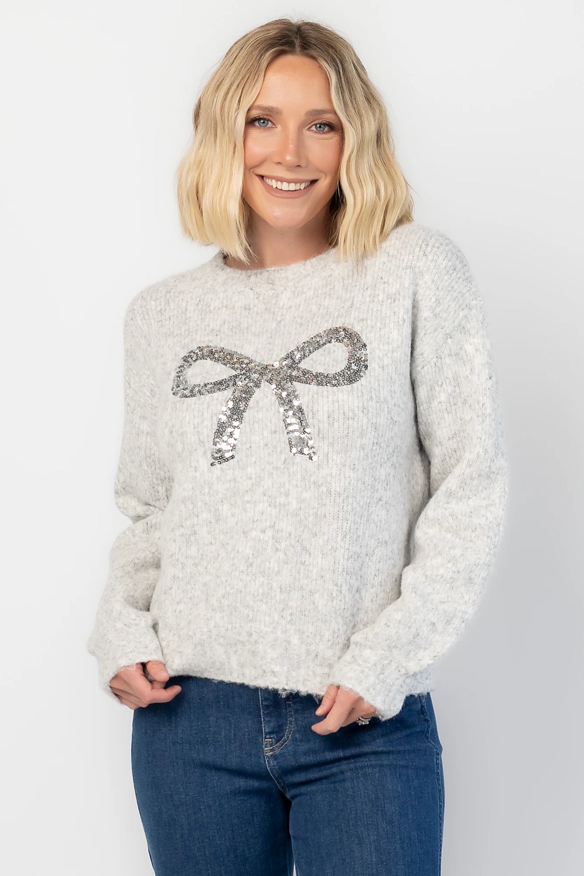 Bow Sweater | Gray