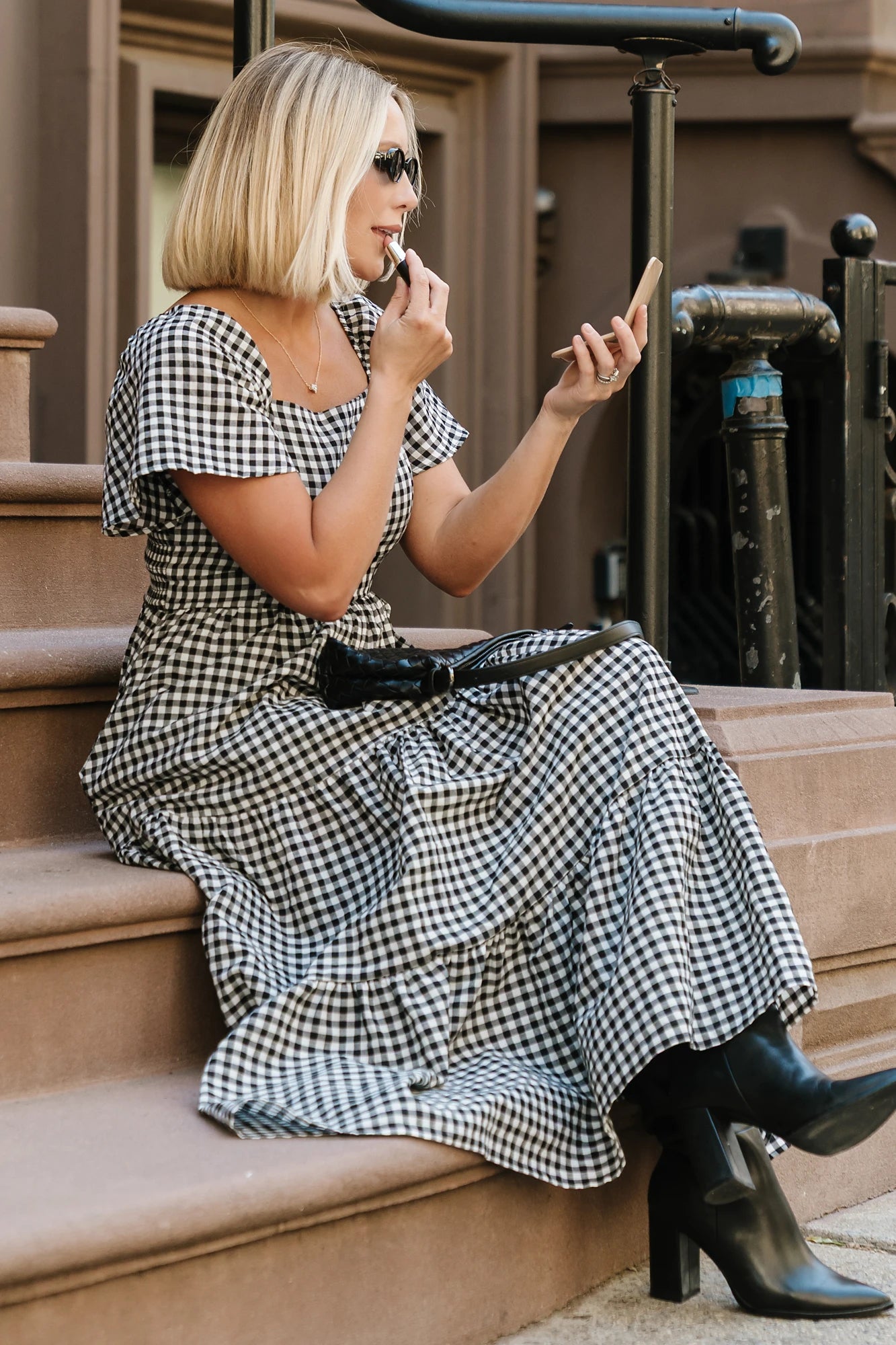 Paley Maxi Dress | Black + White Gingham