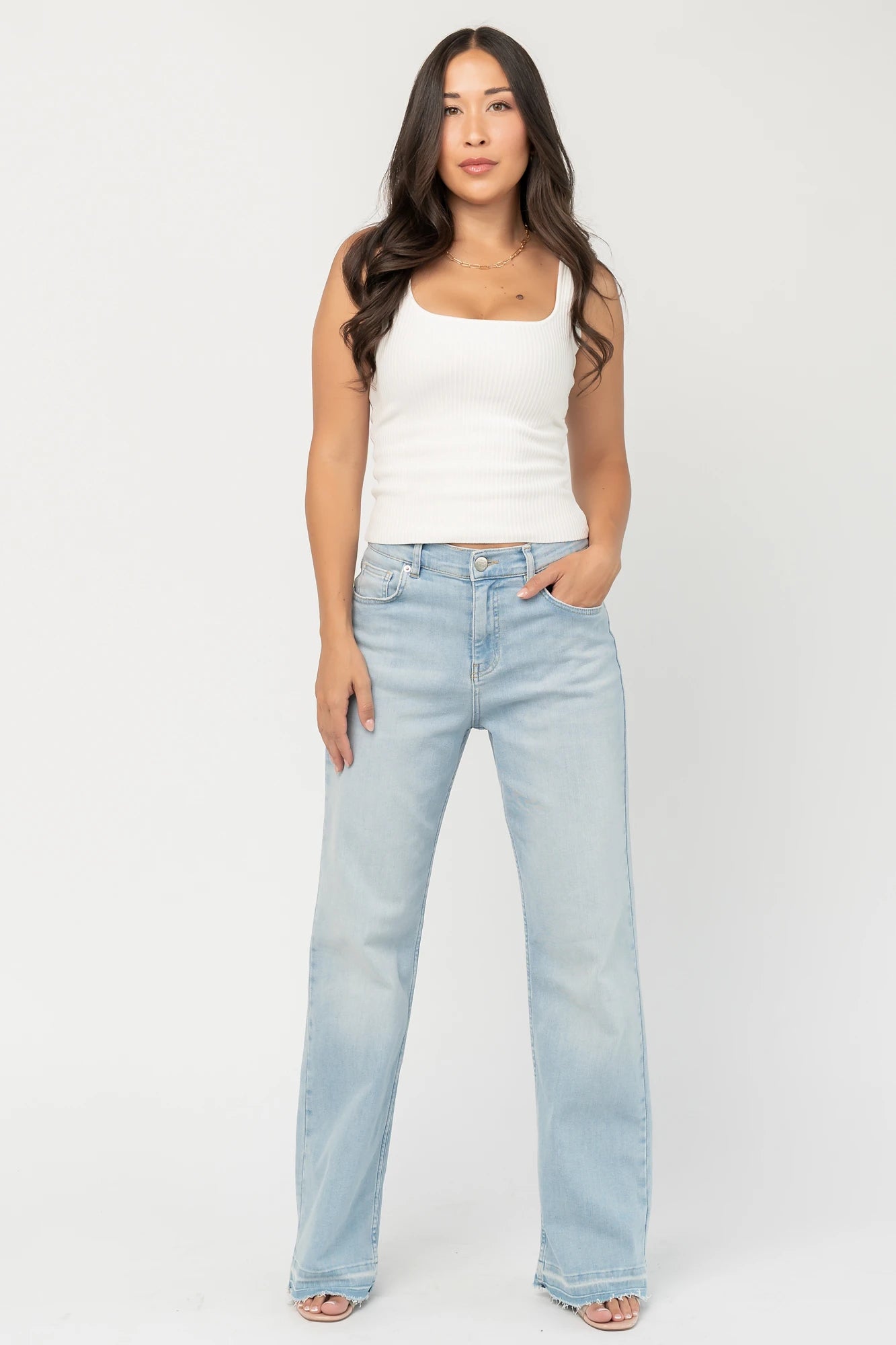 Bria High Rise Wide Leg Jeans | Light Wash