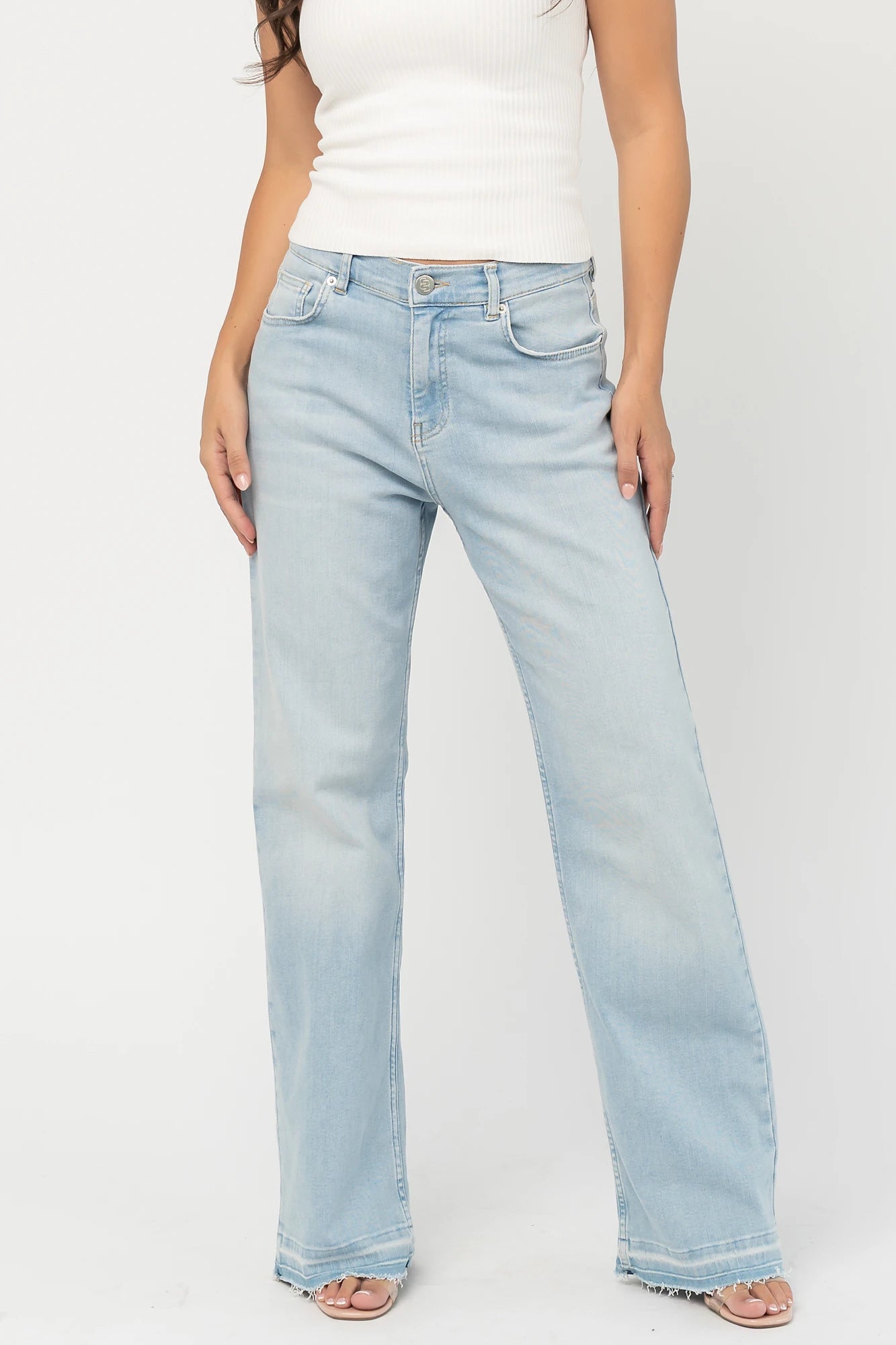 Bria High Rise Wide Leg Jeans | Light Wash
