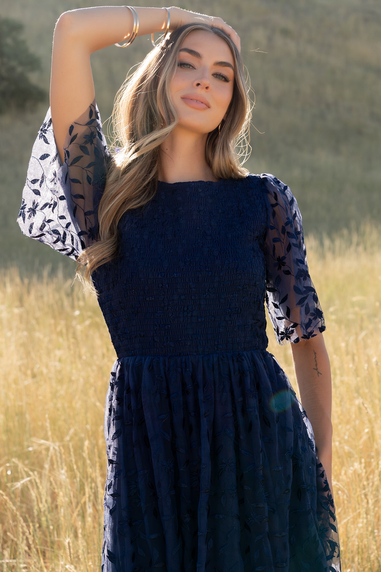 Baltic Born Womens Kendra Embroidered Dress | Navy | Size: Small Baltic Born Womens Kendra Embroidered Dress | Navy | Size: Small