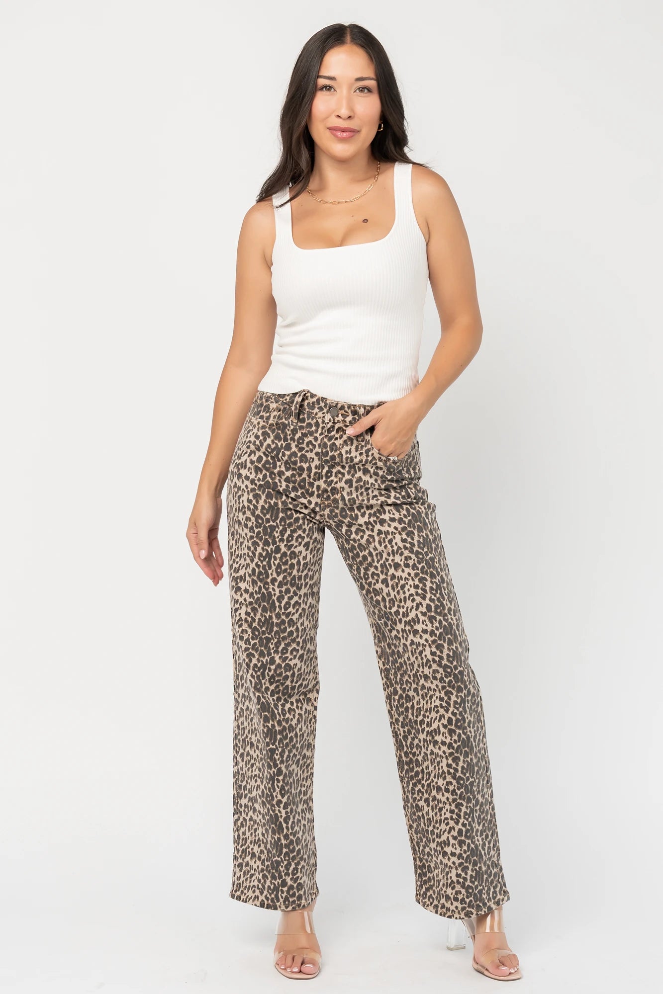 Roxie Straight Leg Jean | Vintage Leopard