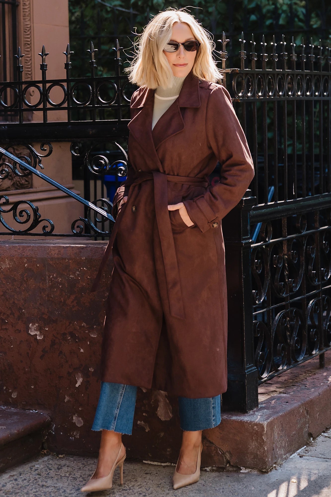 Carnegie Coat | Brown Suede
