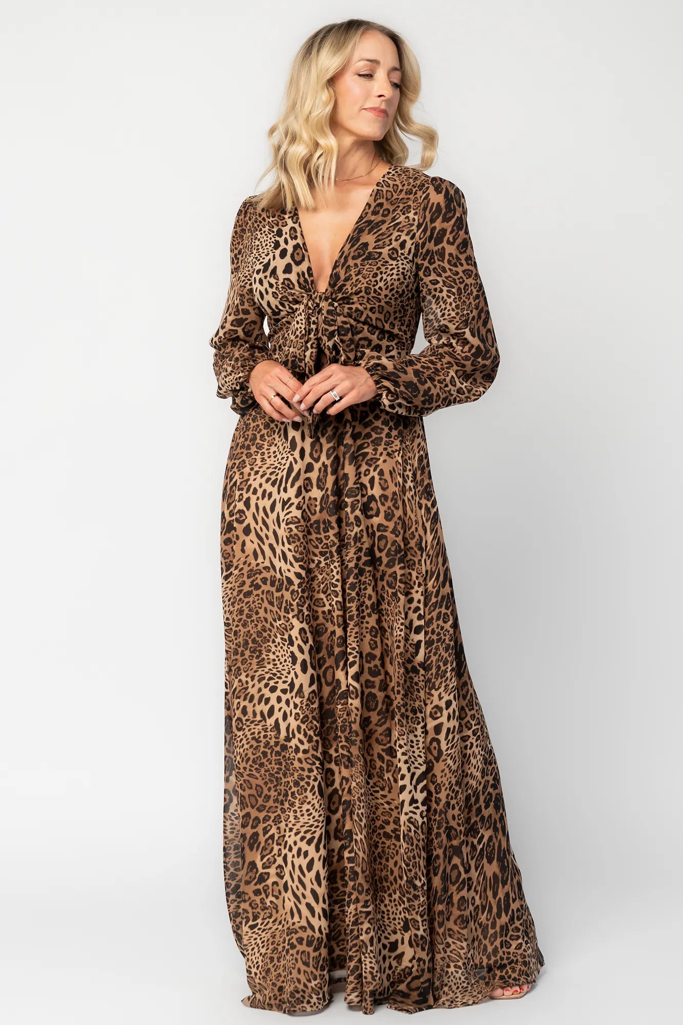 Tribeca Front Tie Maxi Dress | Animal Print