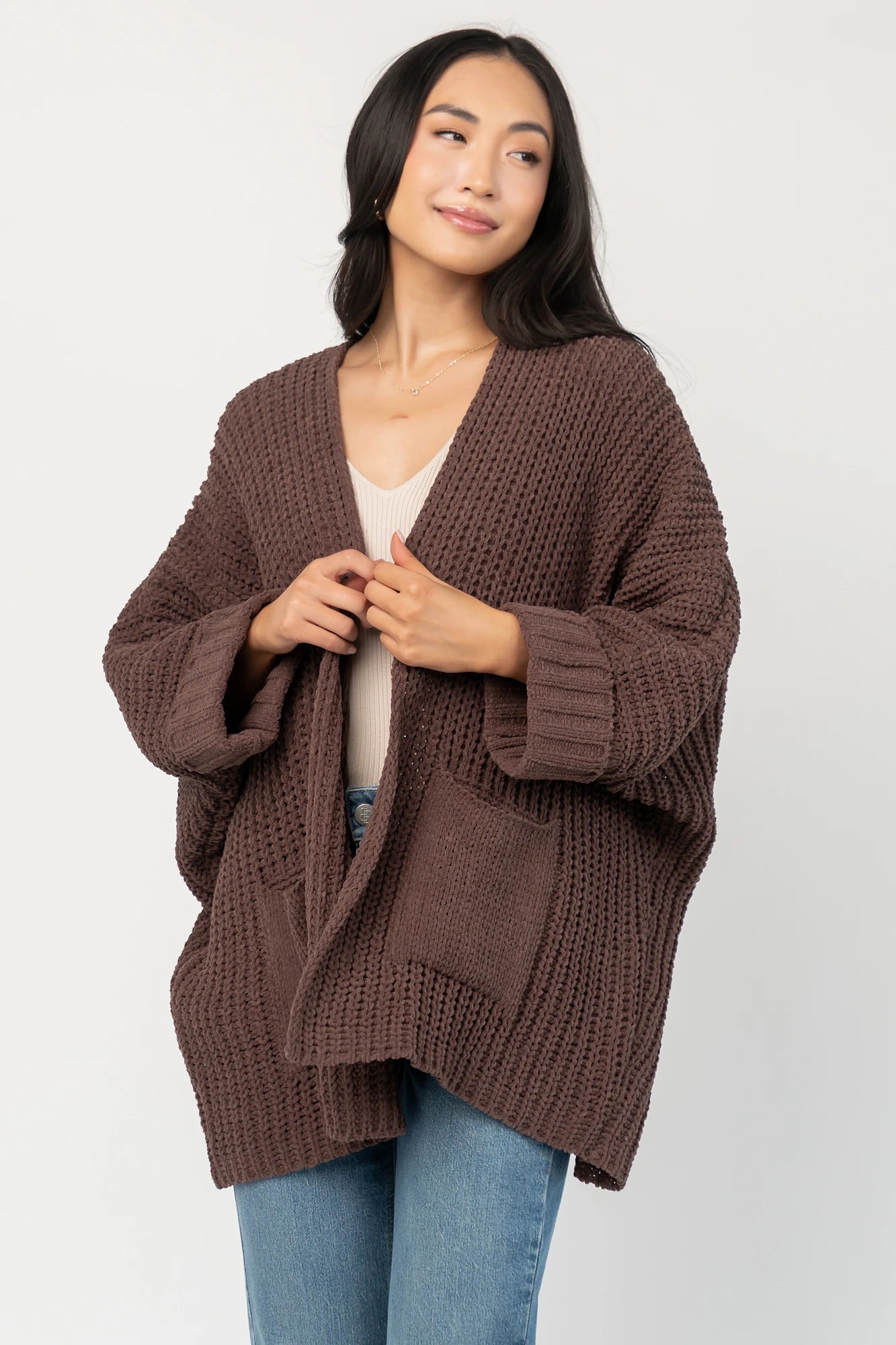 Cybele Oversized Cardigan | Dark Brown
