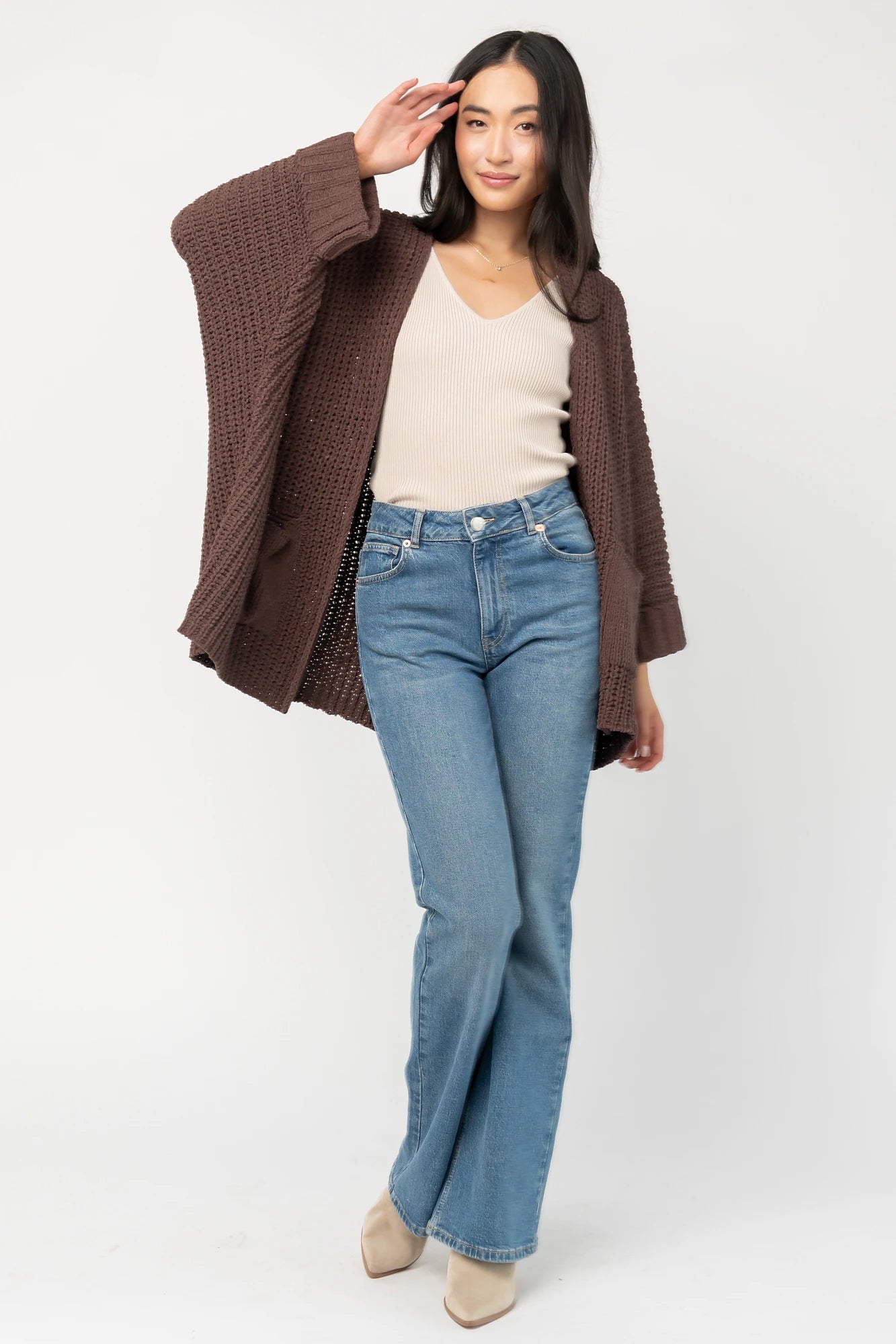 Cybele Oversized Cardigan | Dark Brown
