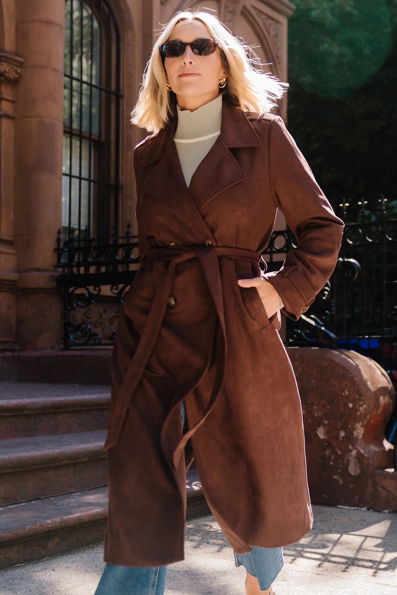 Carnegie Coat | Brown Suede