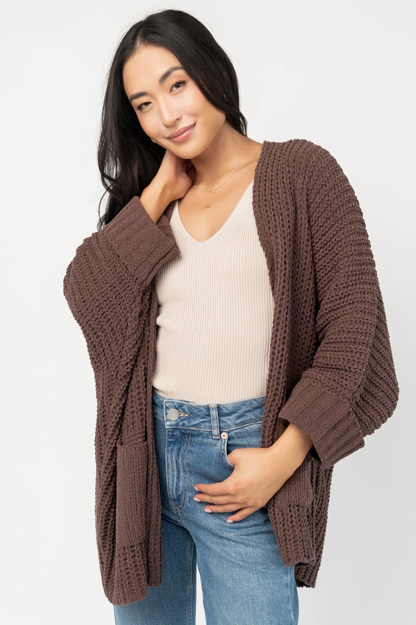 Cybele Oversized Cardigan | Dark Brown