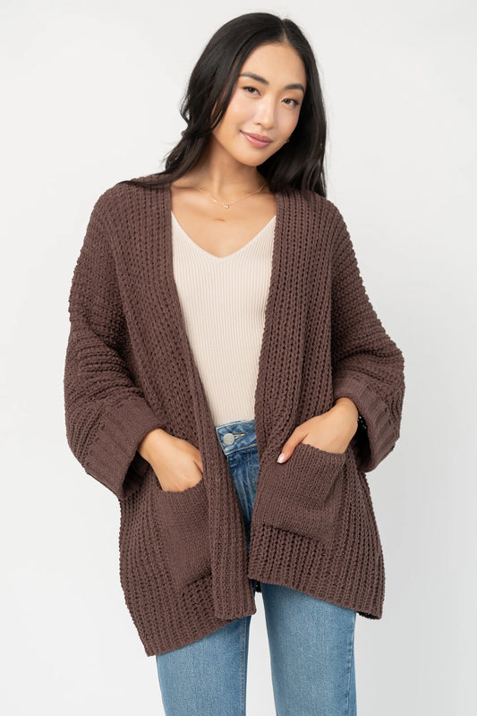 Cybele Oversized Cardigan | Dark Brown