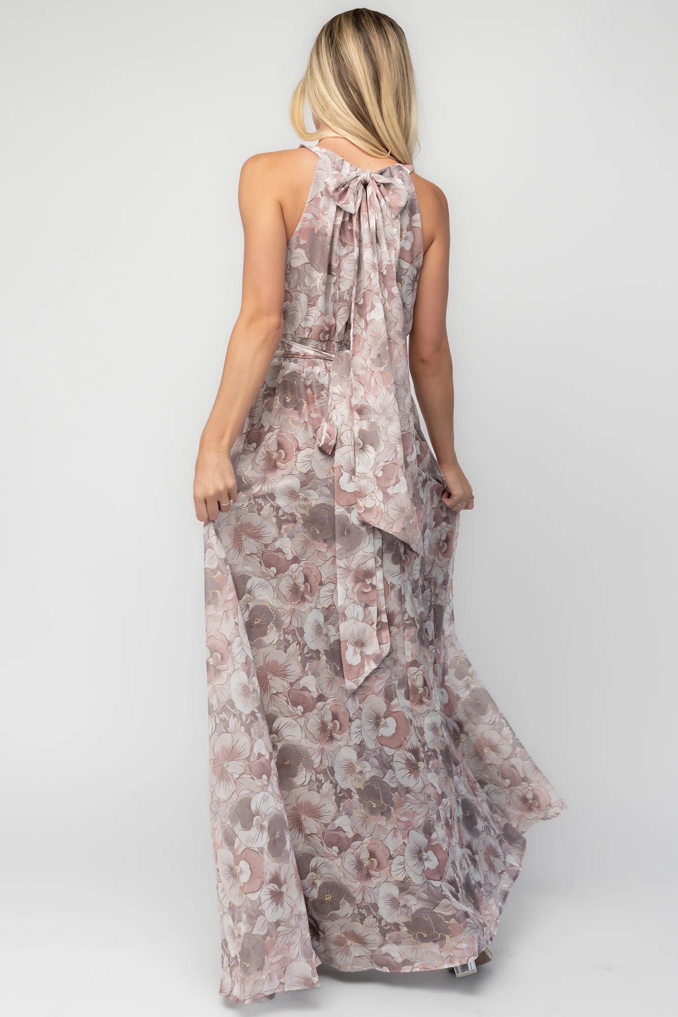 Tinsley Metallic Maxi Dress | Dusty Mauve