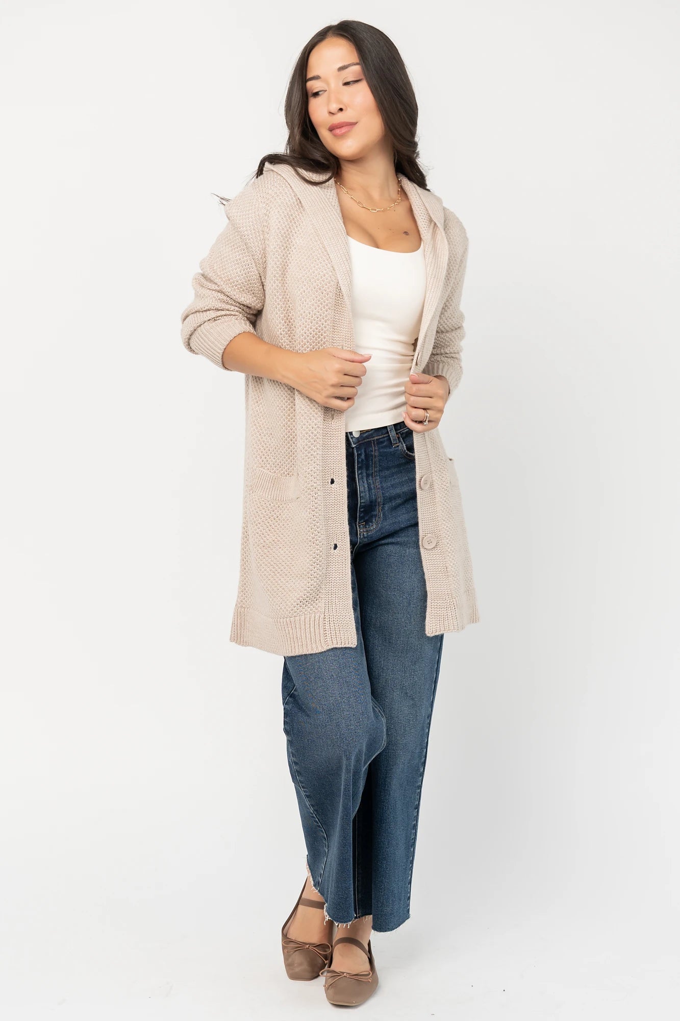 Katrine Hooded Cardigan | Oatmeal