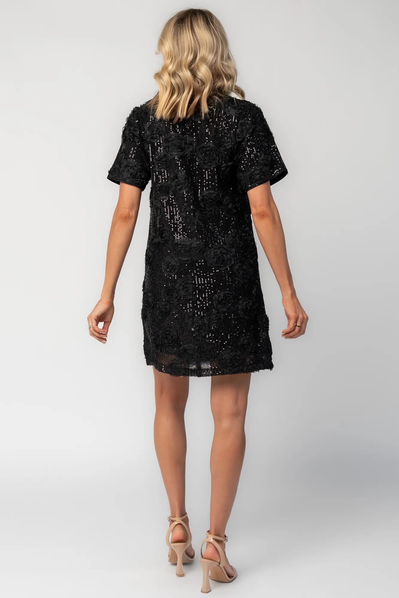 Rhea Sequin Short Dress | Black