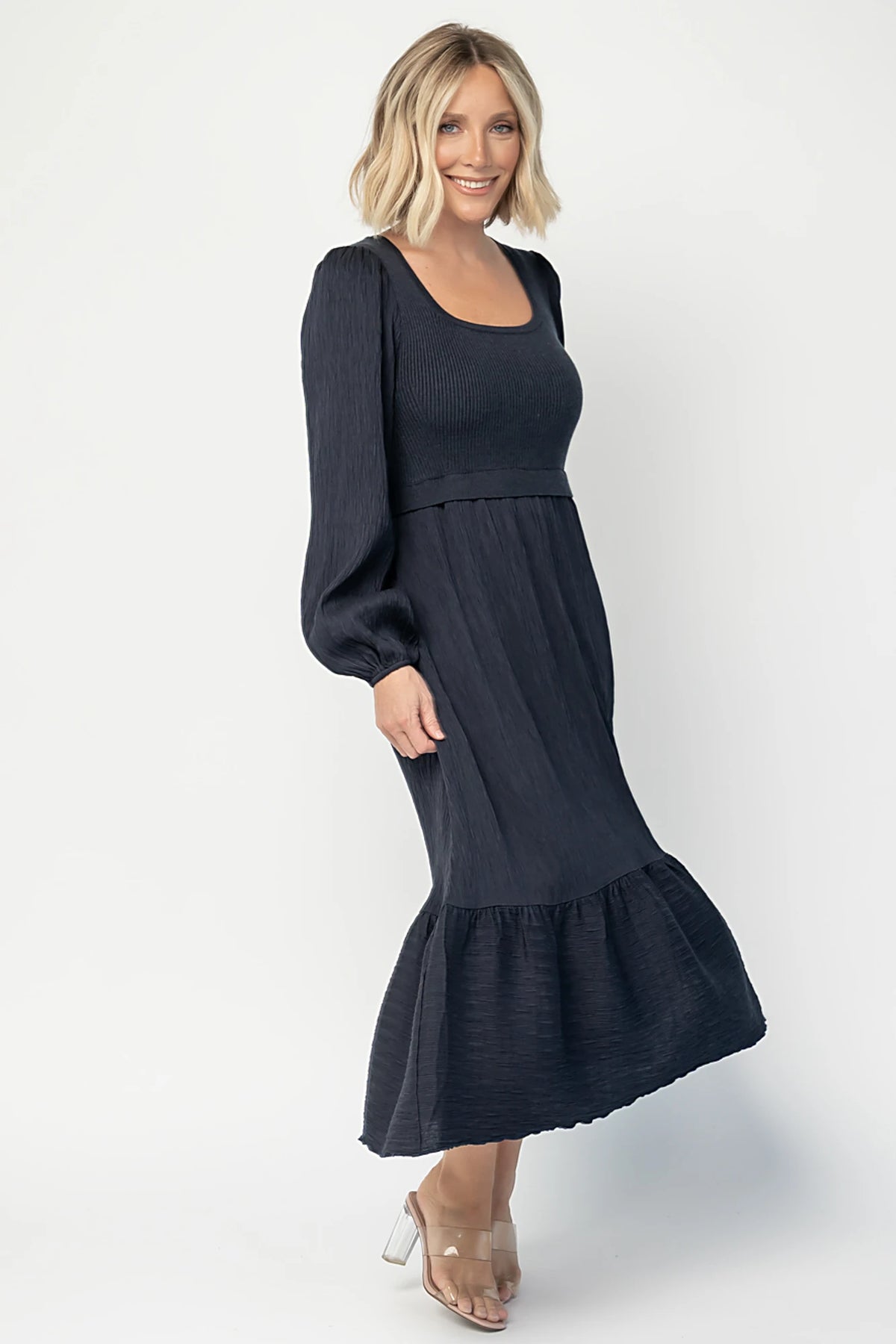 Alva Sweater Dress | Dusty Navy