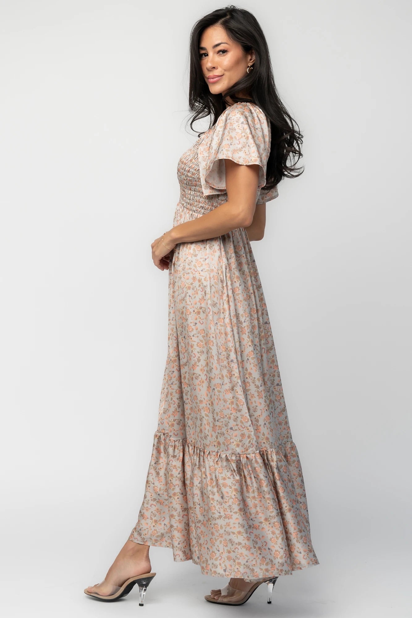 Rosie Smocked Dress | Sage Floral