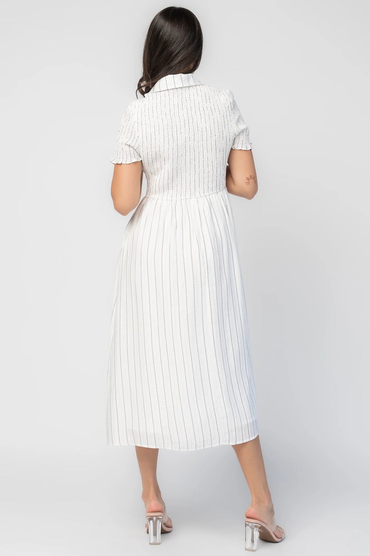 Dottie Striped Midi Dress | Off White
