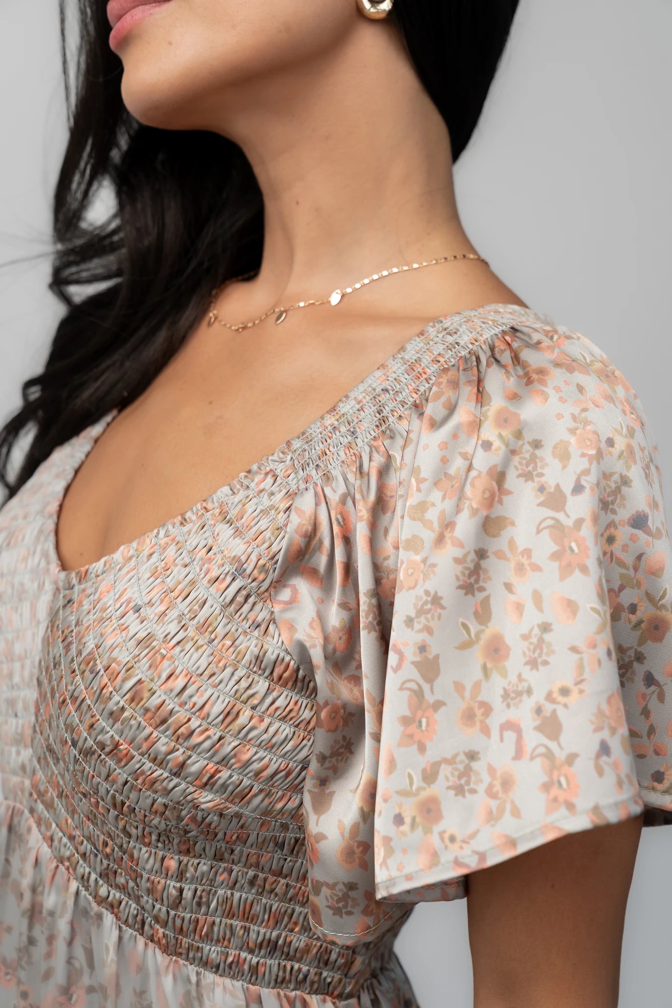 Rosie Smocked Dress | Sage Floral