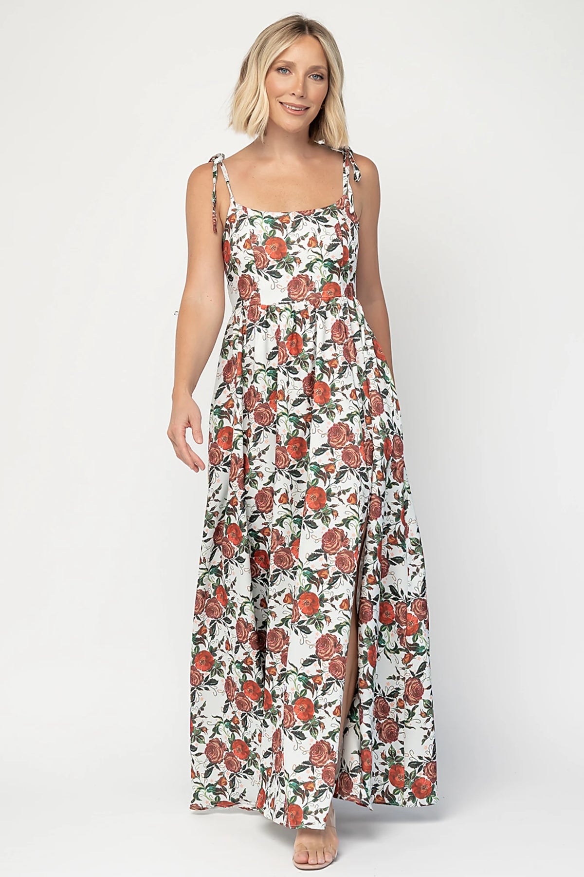 Nadine Maxi Dress | Red + Green Floral