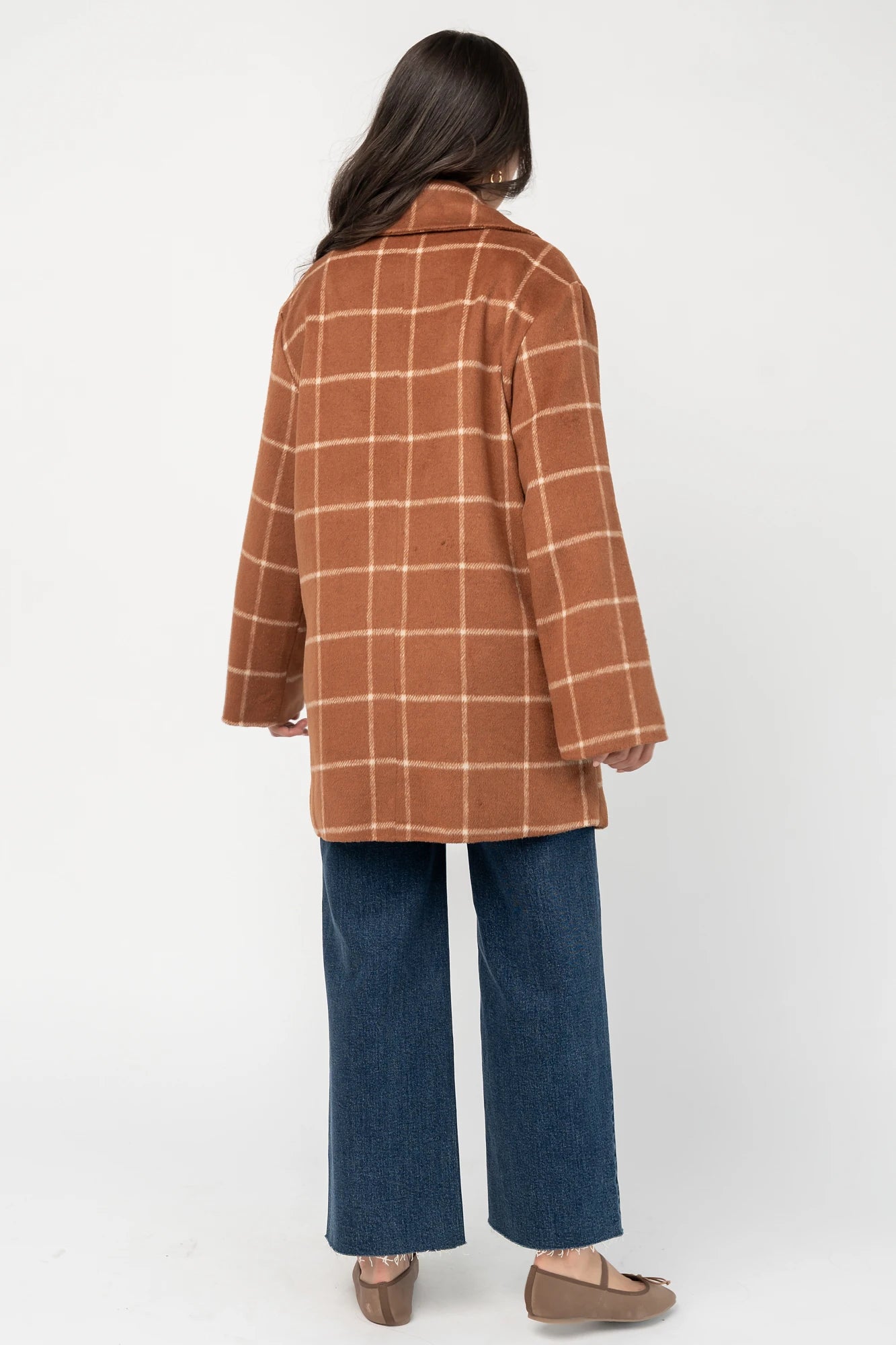 Dorothea Plaid Coat | Cognac