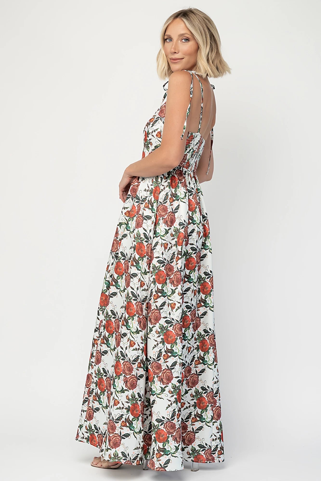 Nadine Maxi Dress | Red + Green Floral