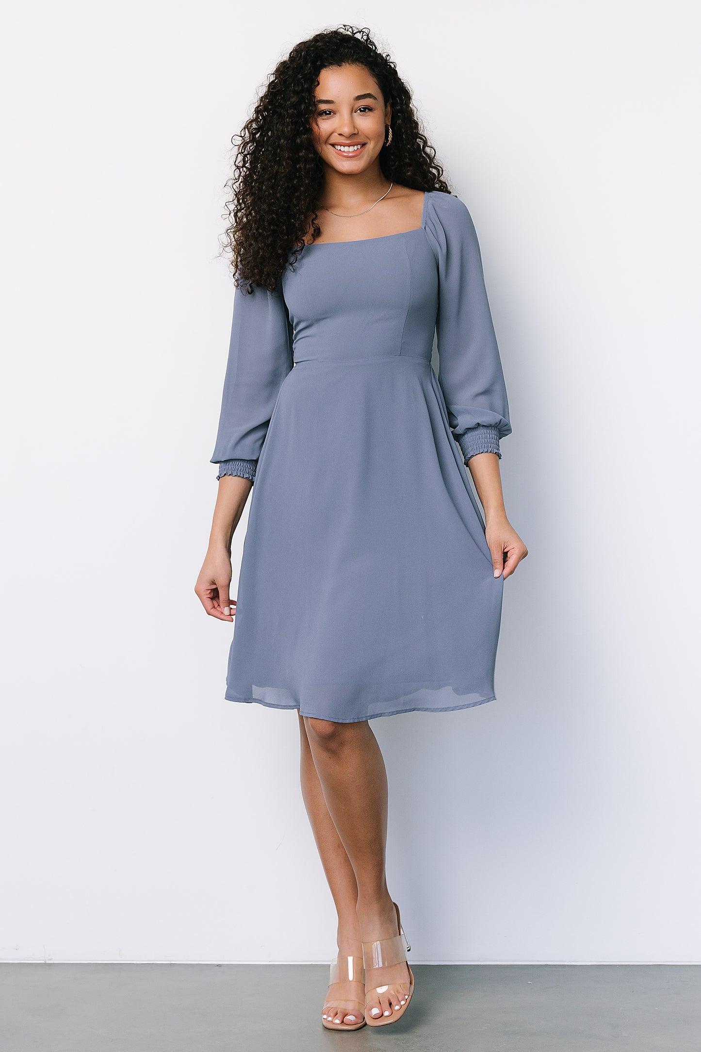 Elise Short Dress | Whisper Blue