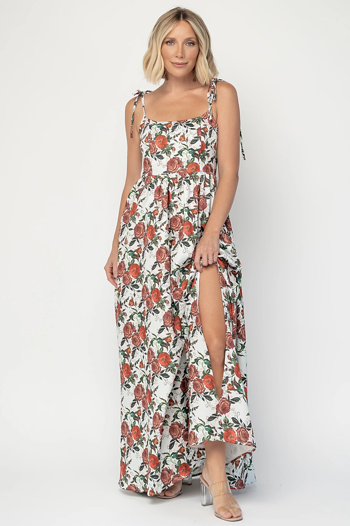 Nadine Maxi Dress | Red + Green Floral