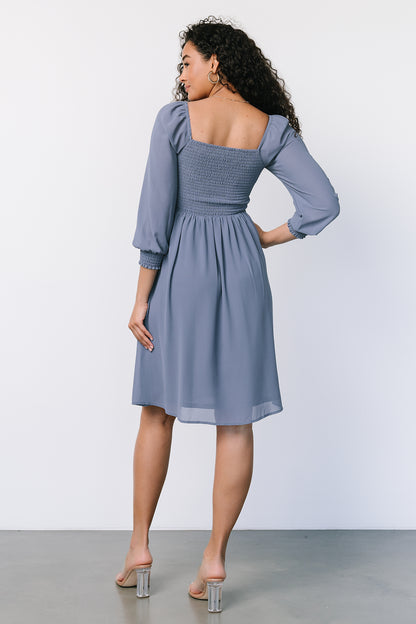 Elise Short Dress | Whisper Blue