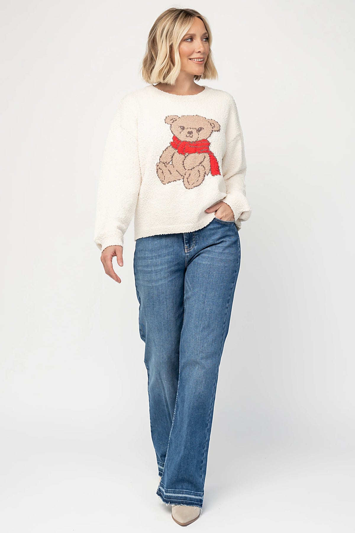Junie Cozy Bear Sweater | Ivory