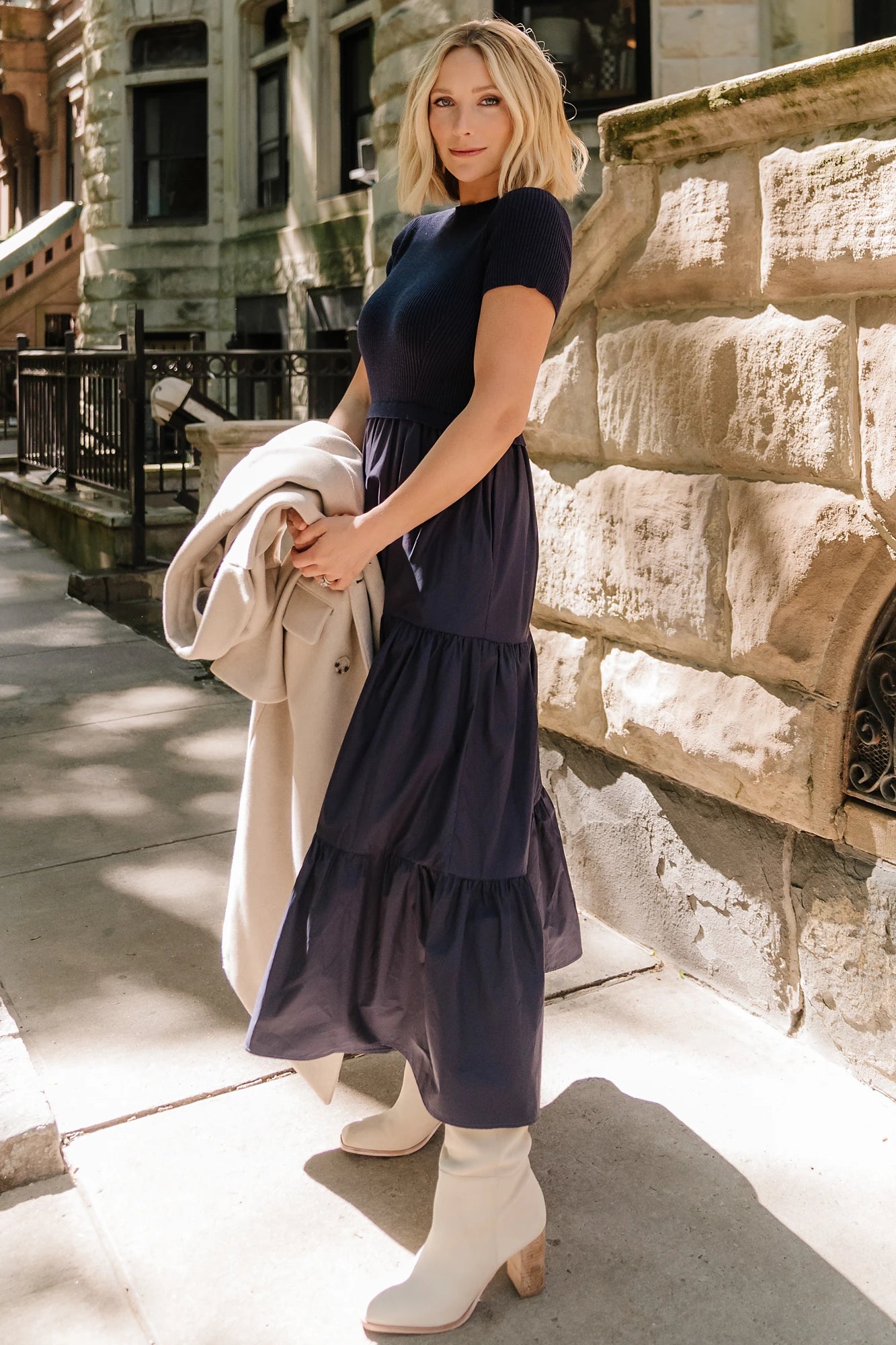 Devotion Tiered Dress | Navy