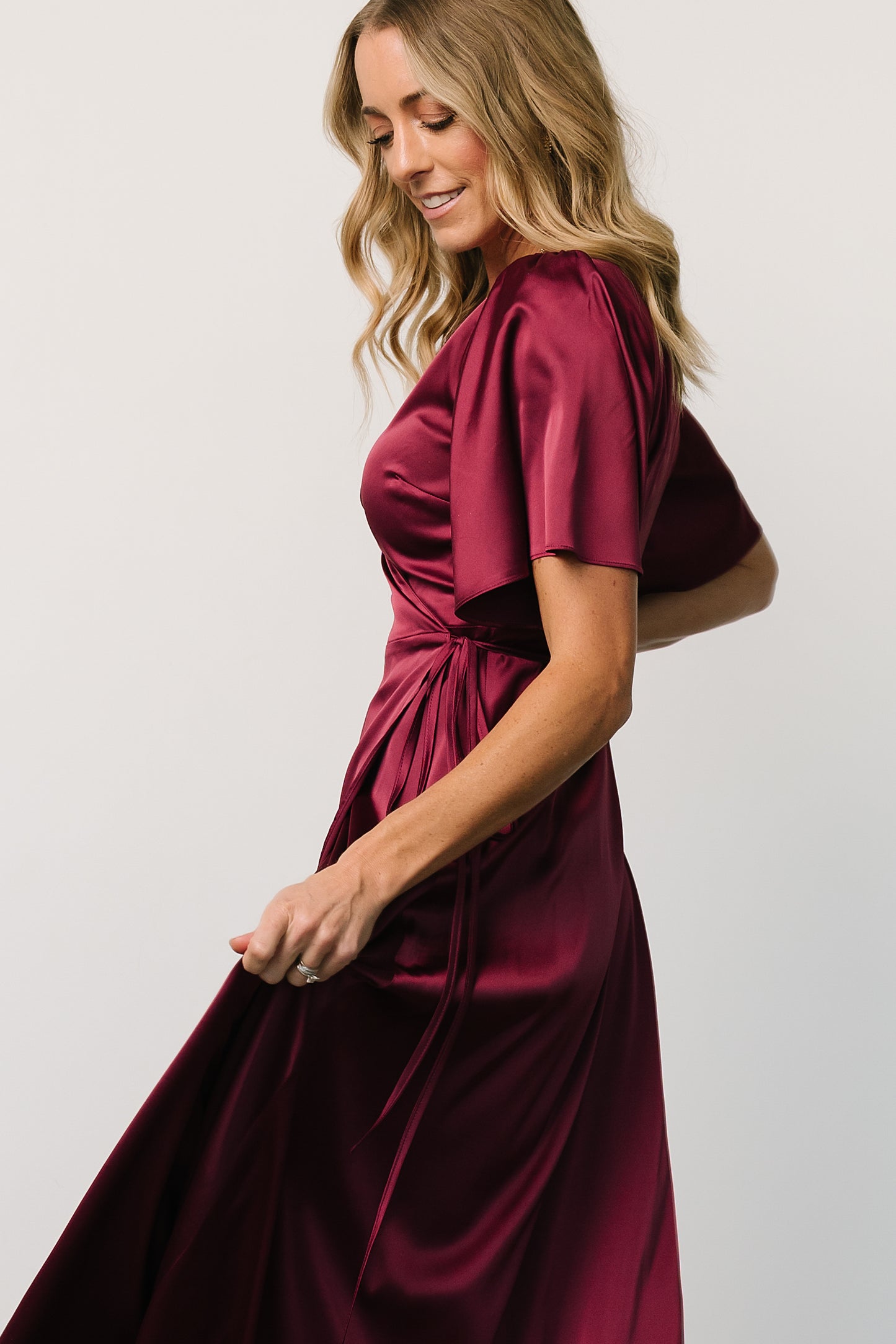 Vara Satin Maxi Wrap Dress | Mulberry