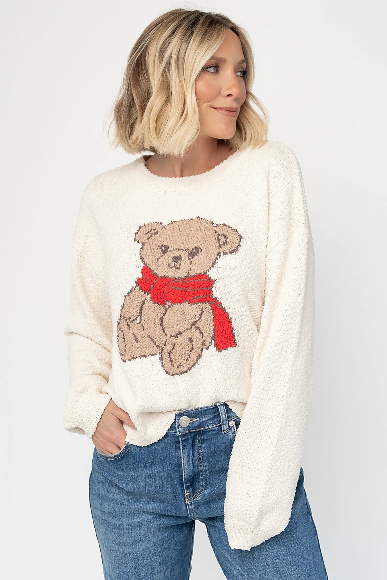 Junie Cozy Bear Sweater | Ivory
