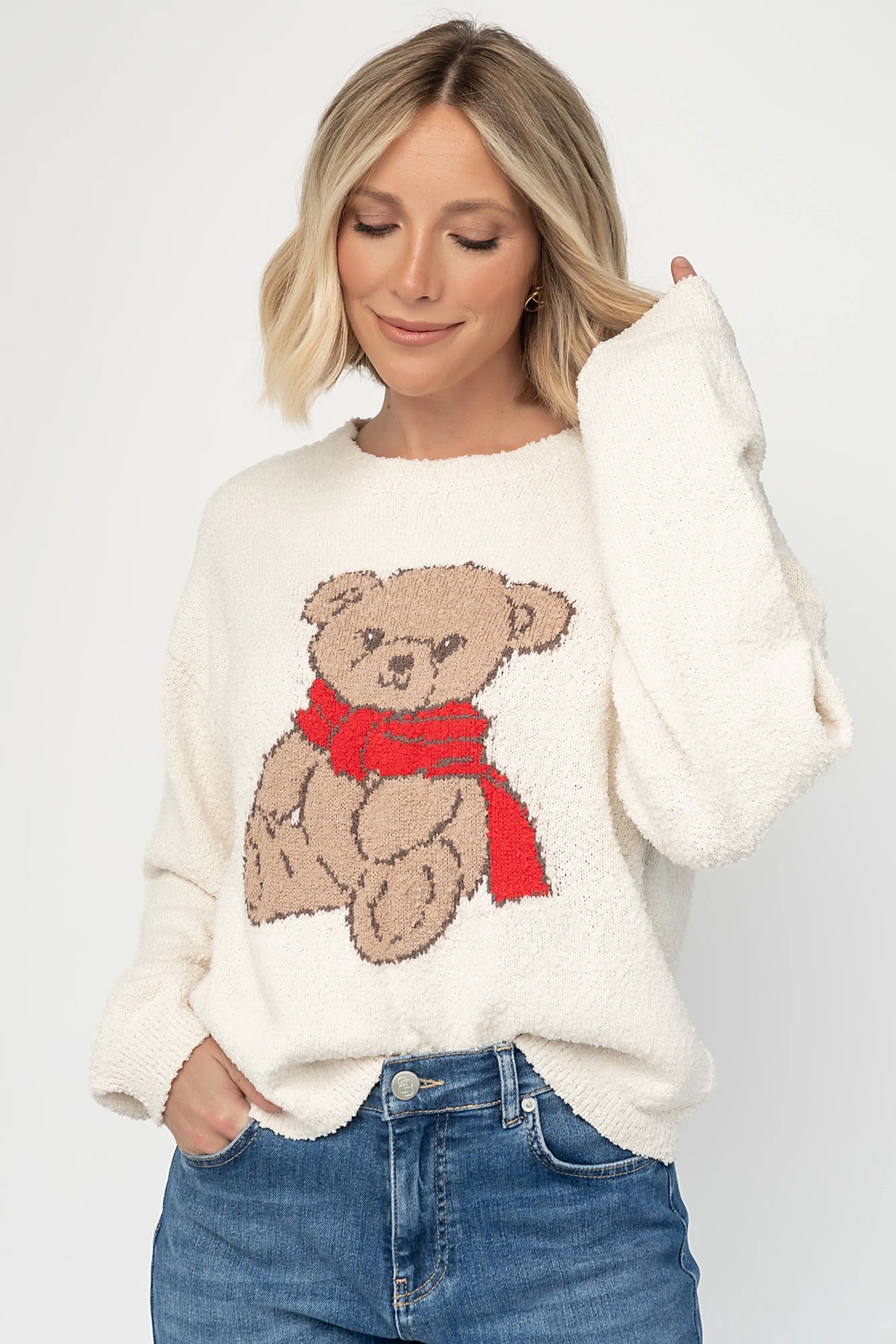 Junie Cozy Bear Sweater | Ivory