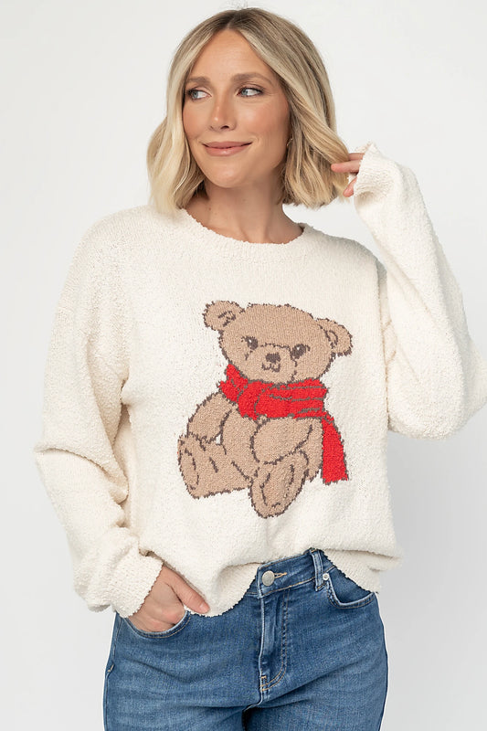 Junie Cozy Bear Sweater | Ivory