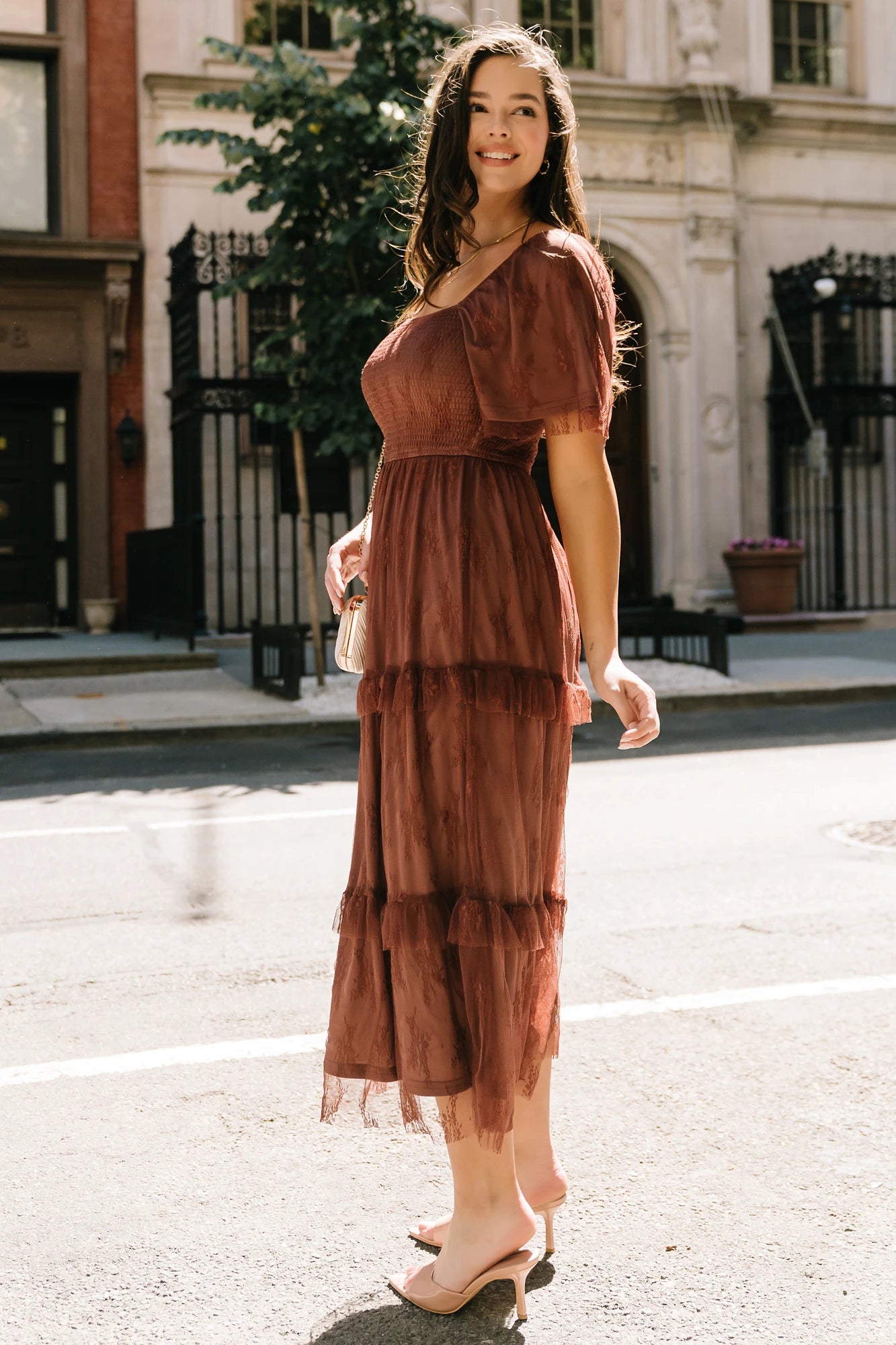 Auden Lace Maxi Dress | Mahogany
