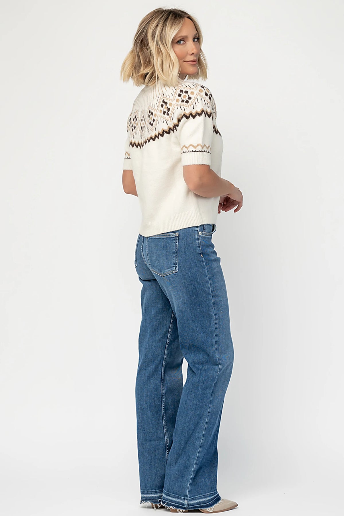 Kambri Sweater Top | Cream Multi