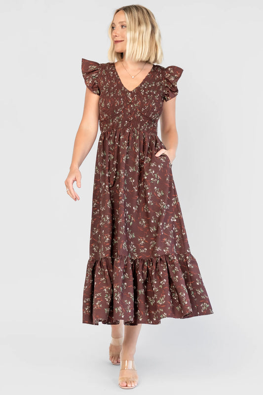 Tilly Smocked Dress | Dark Clove Floral
