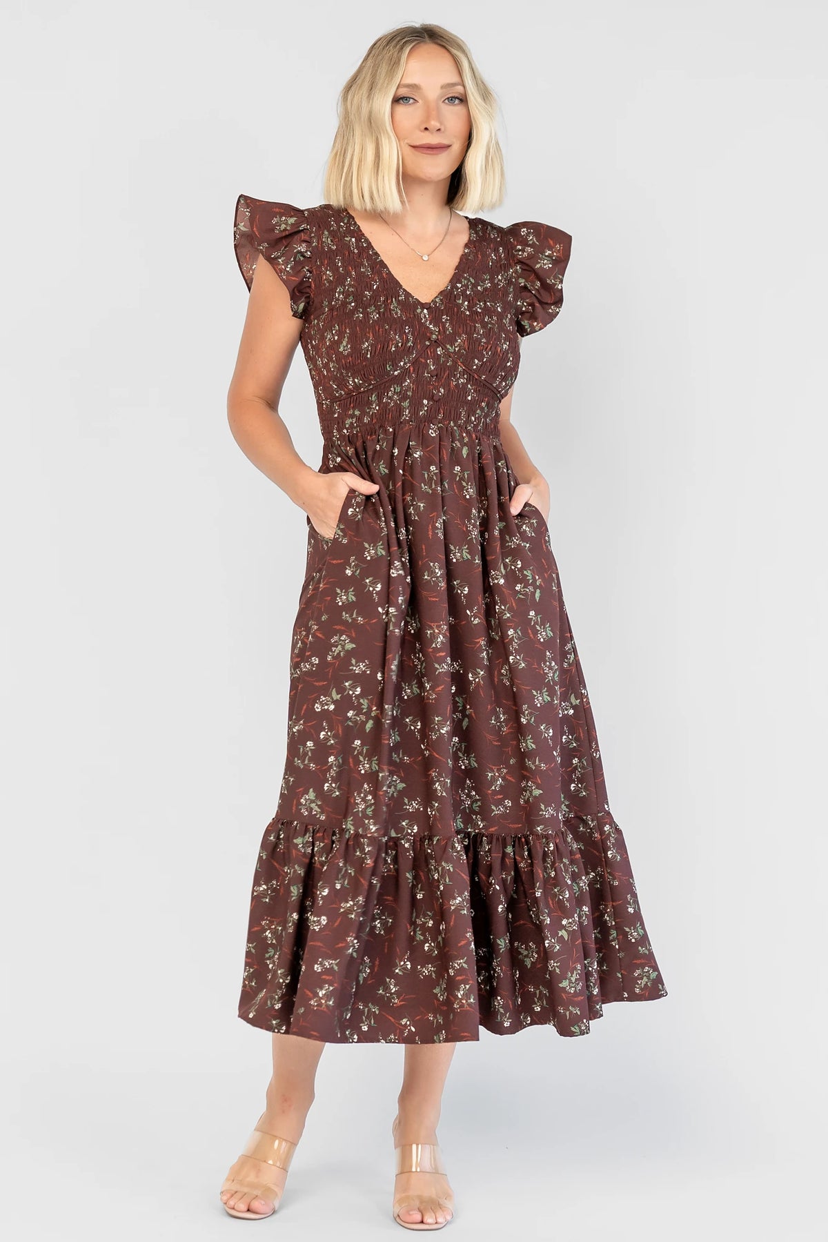 Tilly Smocked Dress | Dark Clove Floral